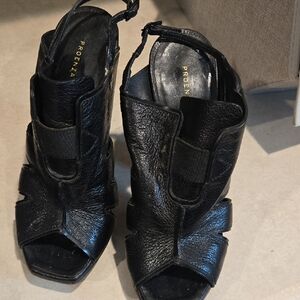 Proenza Schouler Black Leather Heels Platforms